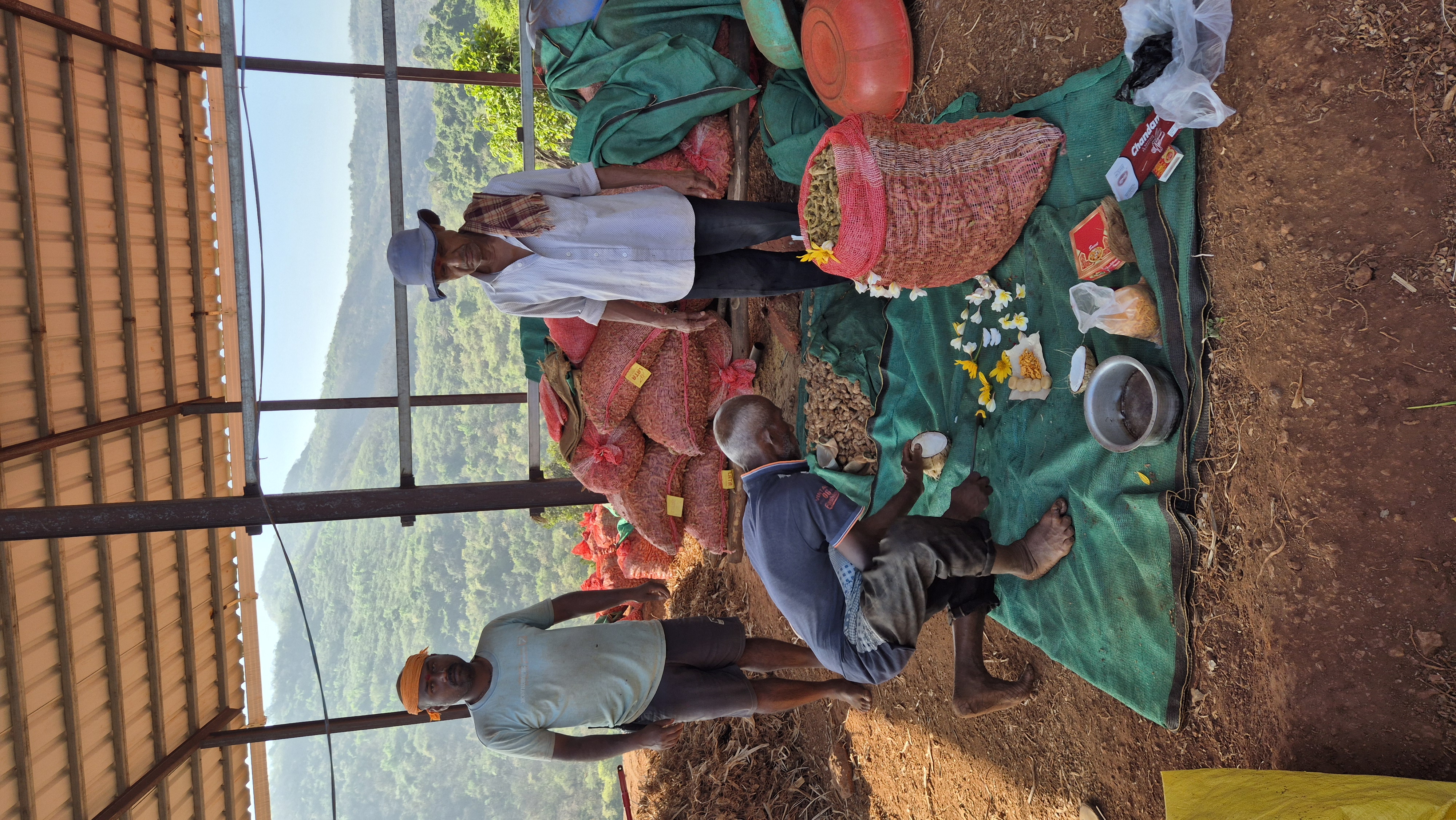 Pooja ceremony with the Graminno team and village elders